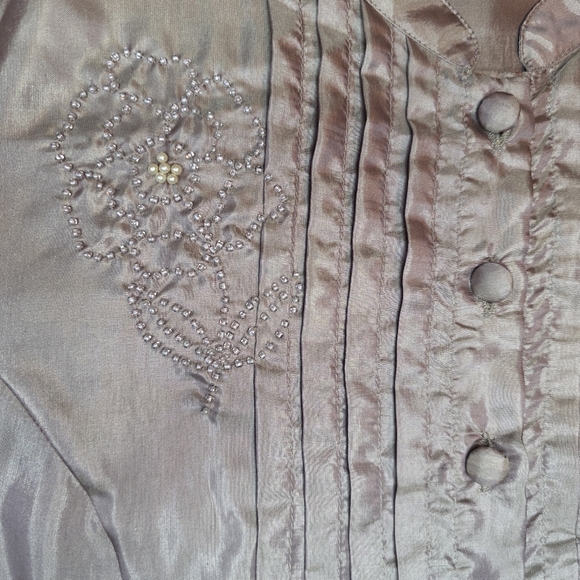 Vintage April Cornell Blouse – Size M – Taupe Pink - Picture 3 of 6